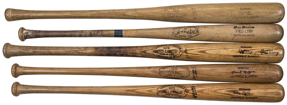 Lot of (5) Los Angeles Angels Game Used Bats: Power, Lynn, Torborg (signed), Malzone & Epstein (PSA/DNA & JSA)